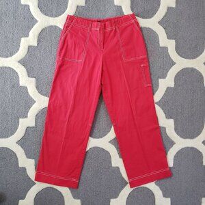 Supply & Demand S&D Vintage Y2K Cargo Capri pants Cherry red Contrast Stitch